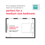 Frigidaire FHTE103WA2 10,000 BTU 230V TTW AC w/ Heat - Bedroom Size