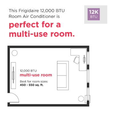 Frigidaire FHTE123WA2 12,000 BTU 230V TTW AC w/ Heat - Room Size
