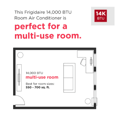 Frigidaire FHTE143WA2 14,000 BTU 230V TTW AC w/ Heat - Room Size