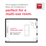 Frigidaire FHTE143WA2 14,000 BTU 230V TTW AC w/ Heat - Room Size