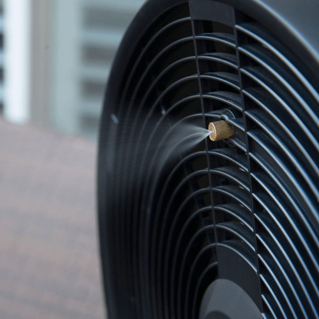 Frigidaire Outdoor Misting Pedestal Fan - Misting Close Up