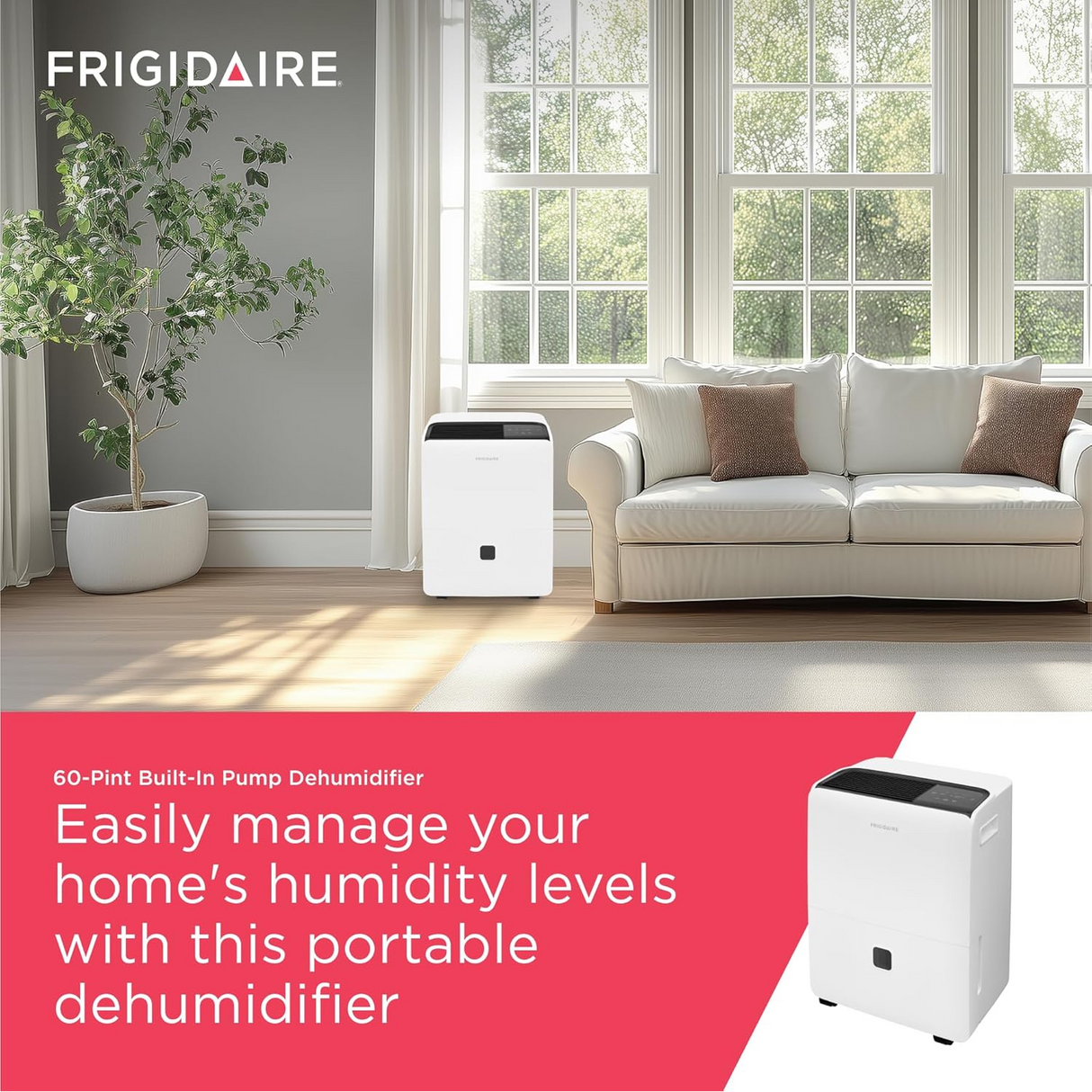 Frigidaire High Humidity 60 Pint Dehumidifier - Infographic 1