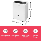 Frigidaire High Humidity 60 Pint Dehumidifier - Infographic 8