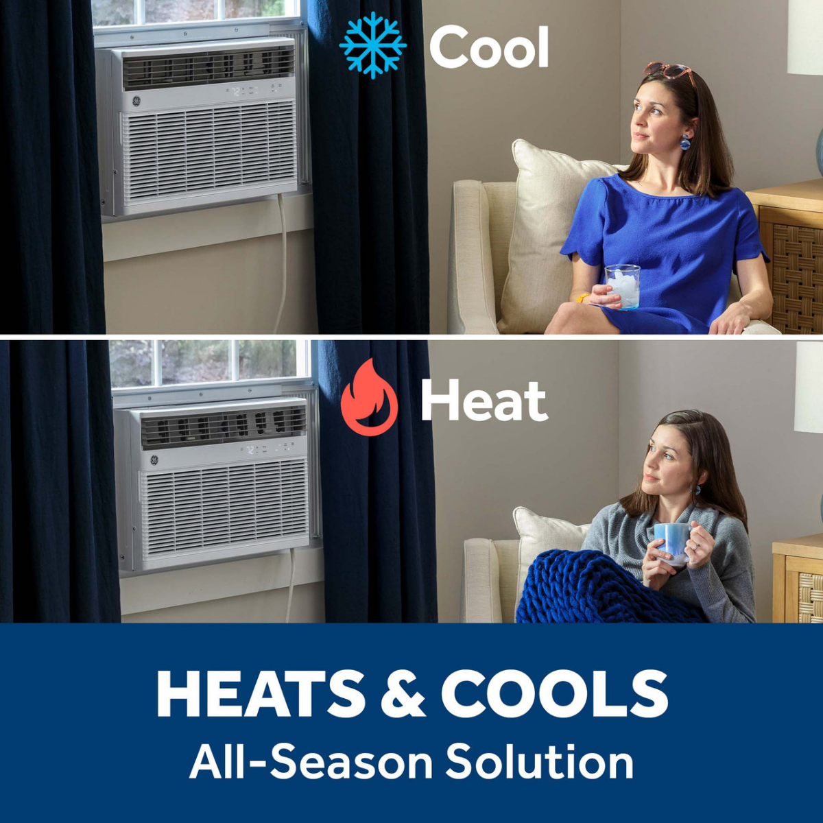 GE 18,000 BTU Window Air Conditioner with Heat - Infographic 1