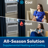 GE 8K-12K BTU Window Air Conditioner with Heat - Infographic 1