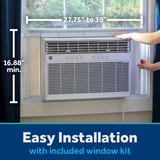 GE 8K BTU Window Air Conditioner with Heat - Dimensions