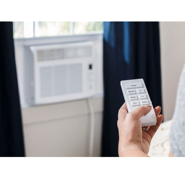 GE AHQ06LZ 6,000 BTU Window Air Conditioner - Remote Lifestyle
