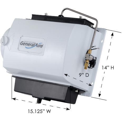 General Aire 1042-LH Bypass Evaporative Humidifier - dimensions