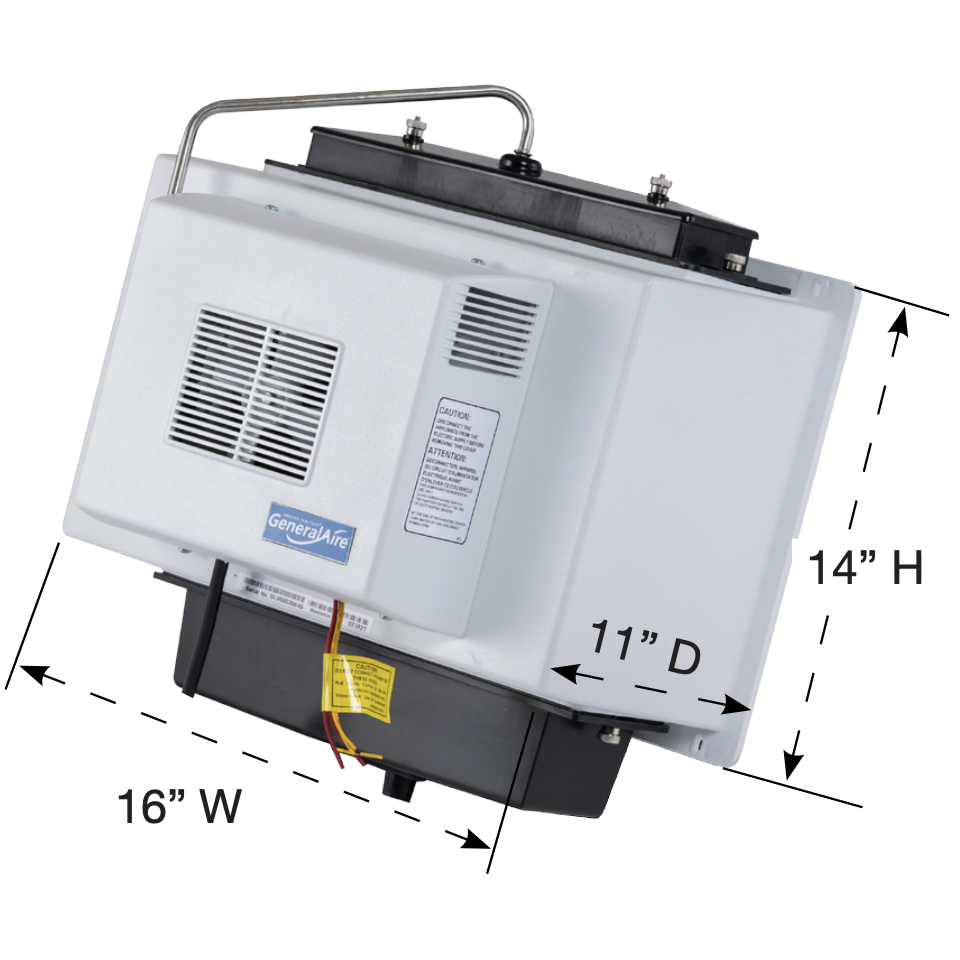General Aire 1137 Fan-Powered Evaporative Humidifier - dimensions