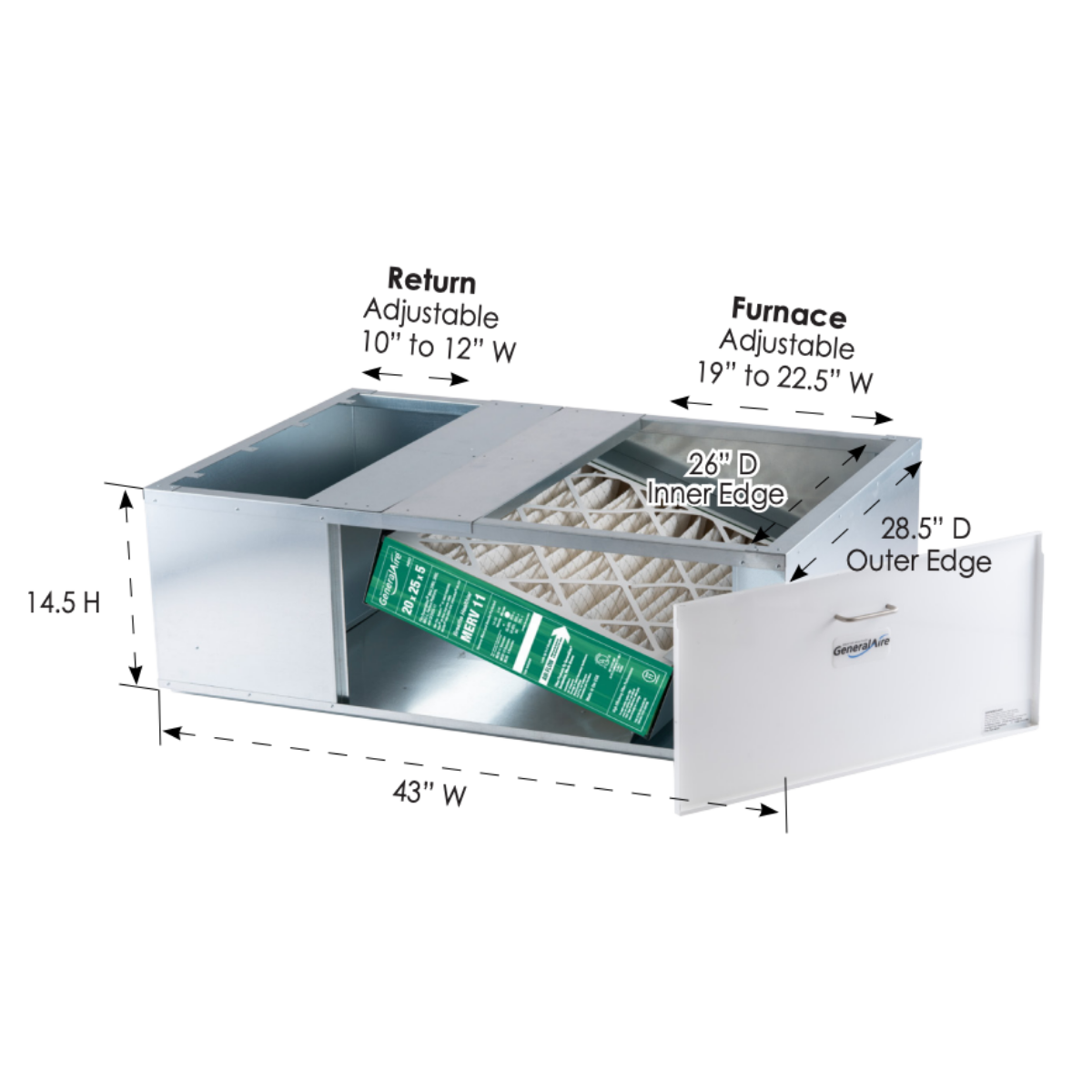General Aire Perfect Platform Air Cleaner - Dimensions
