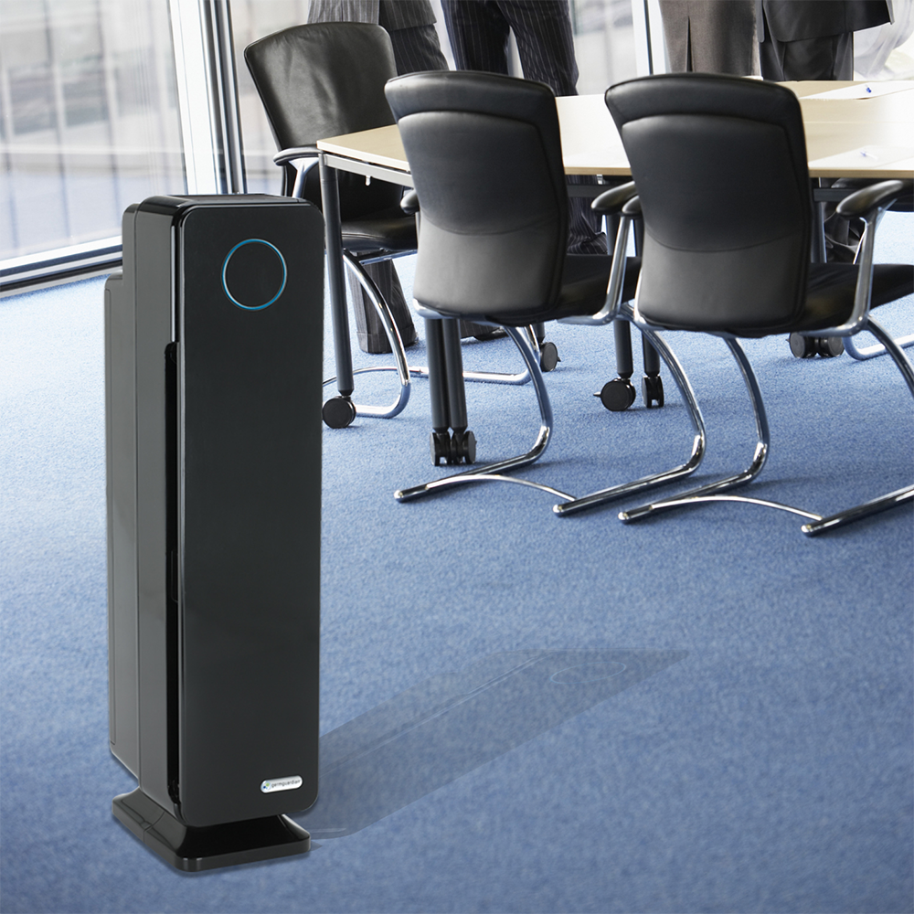 Germ Guardian AC5350BCA Elite HEPA & UV-C Tower Plus Air Purifier - in conference room