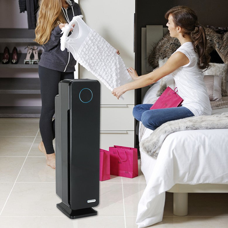 Germ Guardian AC5350BCA Elite HEPA & UV-C Tower Plus Air Purifier - in bedroom