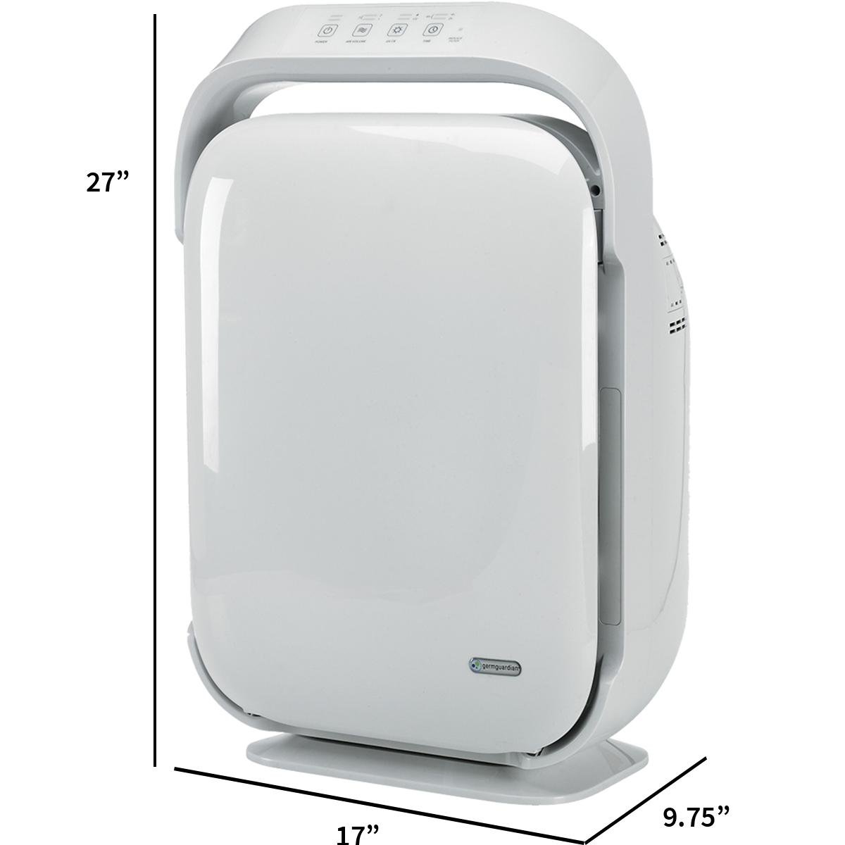 GermGuardian AC9200WCA Hi-Performance True HEPA Ultra-Quiet Air Purifier with UV-C - Dimensions