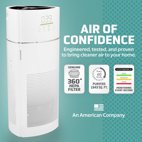 GermGuardian Tower Console HEPA Air Purifier - Infographic 1