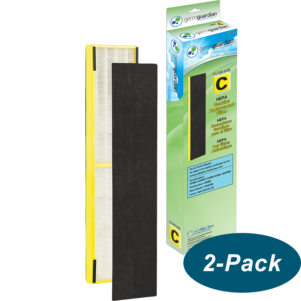 Germ Guardian Replacement Filter C - 2 pack