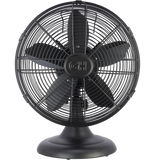 Good Housekeeping 12-in All-Metal Retro Table Fan - Black - Front