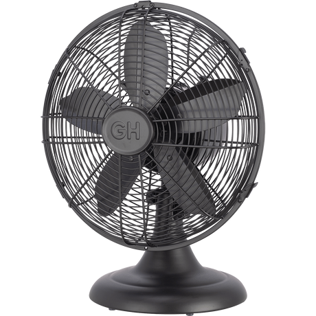 Good Housekeeping 12-in All-Metal Retro Table Fan - Black - Main