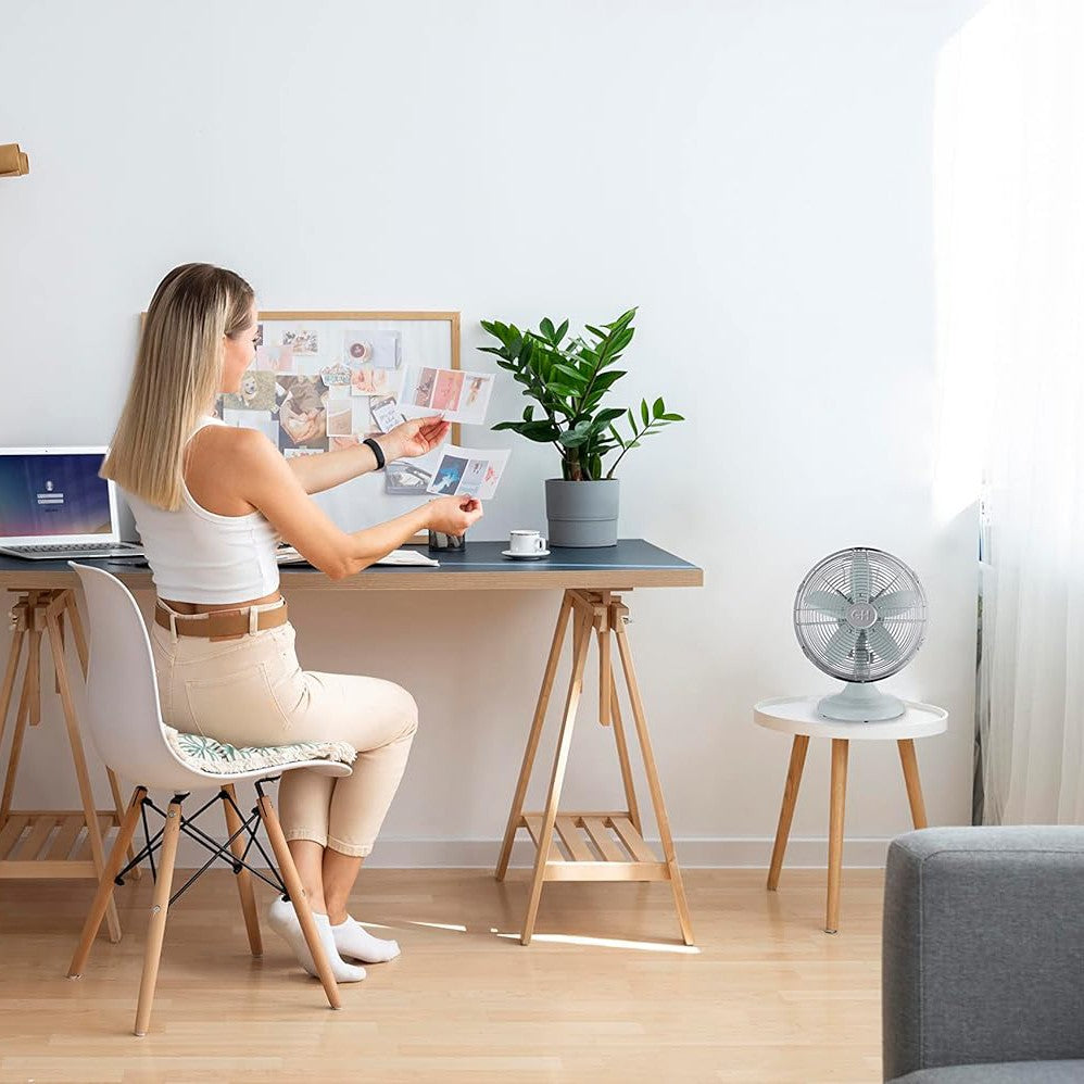 Good Housekeeping 12-in All-Metal Retro Table Fan