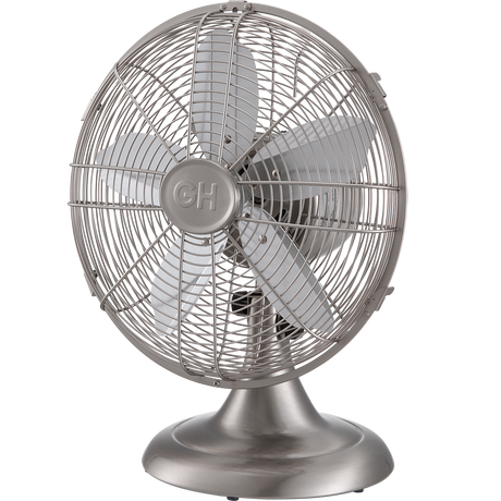 Good Housekeeping 12-in All-Metal Retro Table Fan - Brushed Nickel - Main