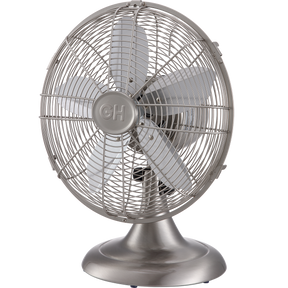Good Housekeeping 12-in All-Metal Retro Table Fan - Brushed Nickel - Main