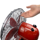 Good Housekeeping 12-in All-Metal Retro Table Fan - Red - Handle