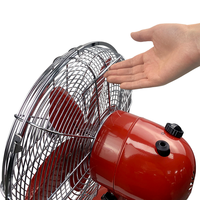 Good Housekeeping 12-in All-Metal Retro Table Fan - Red - Handle