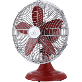 Good Housekeeping 12-in All-Metal Retro Table Fan - Red - Main