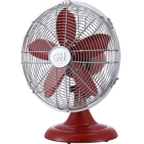 Good Housekeeping 12-in All-Metal Retro Table Fan - Red - Main