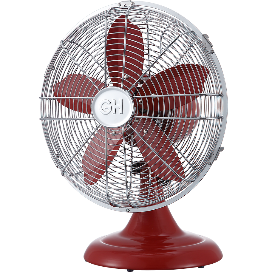Good Housekeeping 12-in All-Metal Retro Table Fan - Red - Main