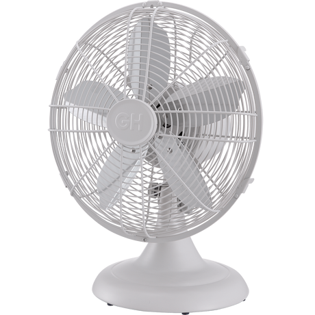 Good Housekeeping 12-in All-Metal Retro Table Fan - White - Main