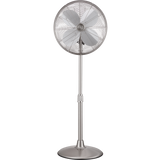 Good Housekeeping 16-in Retro Pedestal Fan - Brushed Nickel - Front