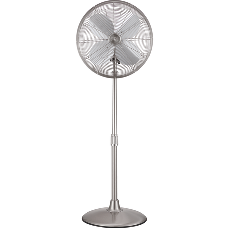 Good Housekeeping 16-in Retro Pedestal Fan - Brushed Nickel - Front