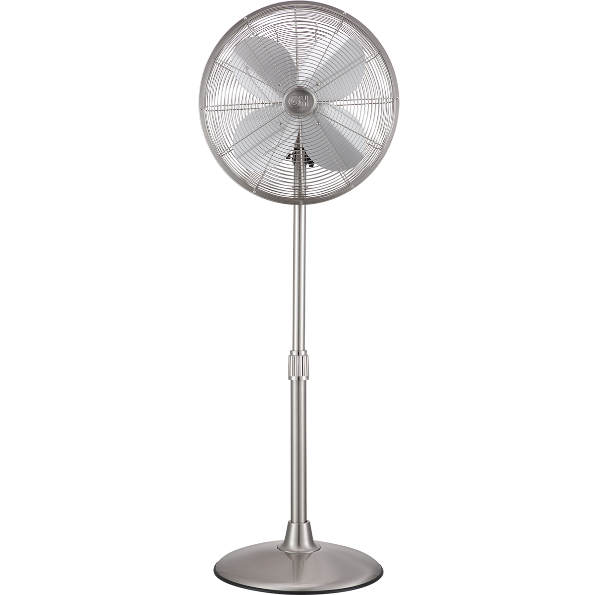 Good Housekeeping 16-in Retro Pedestal Fan - Brushed Nickel - Front
