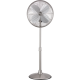 Good Housekeeping 16-in Retro Pedestal Fan - Brushed Nickel - Front
