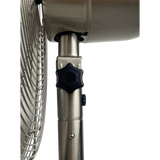 Good Housekeeping 16-in Retro Pedestal Fan - Brushed Nickel - Tilt Control Knob