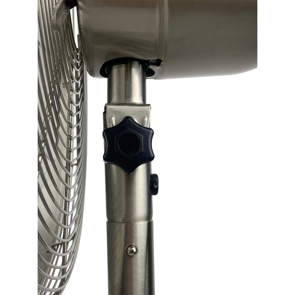 Good Housekeeping 16-in Retro Pedestal Fan - Brushed Nickel - Tilt Control Knob