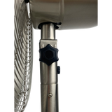Good Housekeeping 16-in Retro Pedestal Fan - Brushed Nickel - Tilt Control Knob