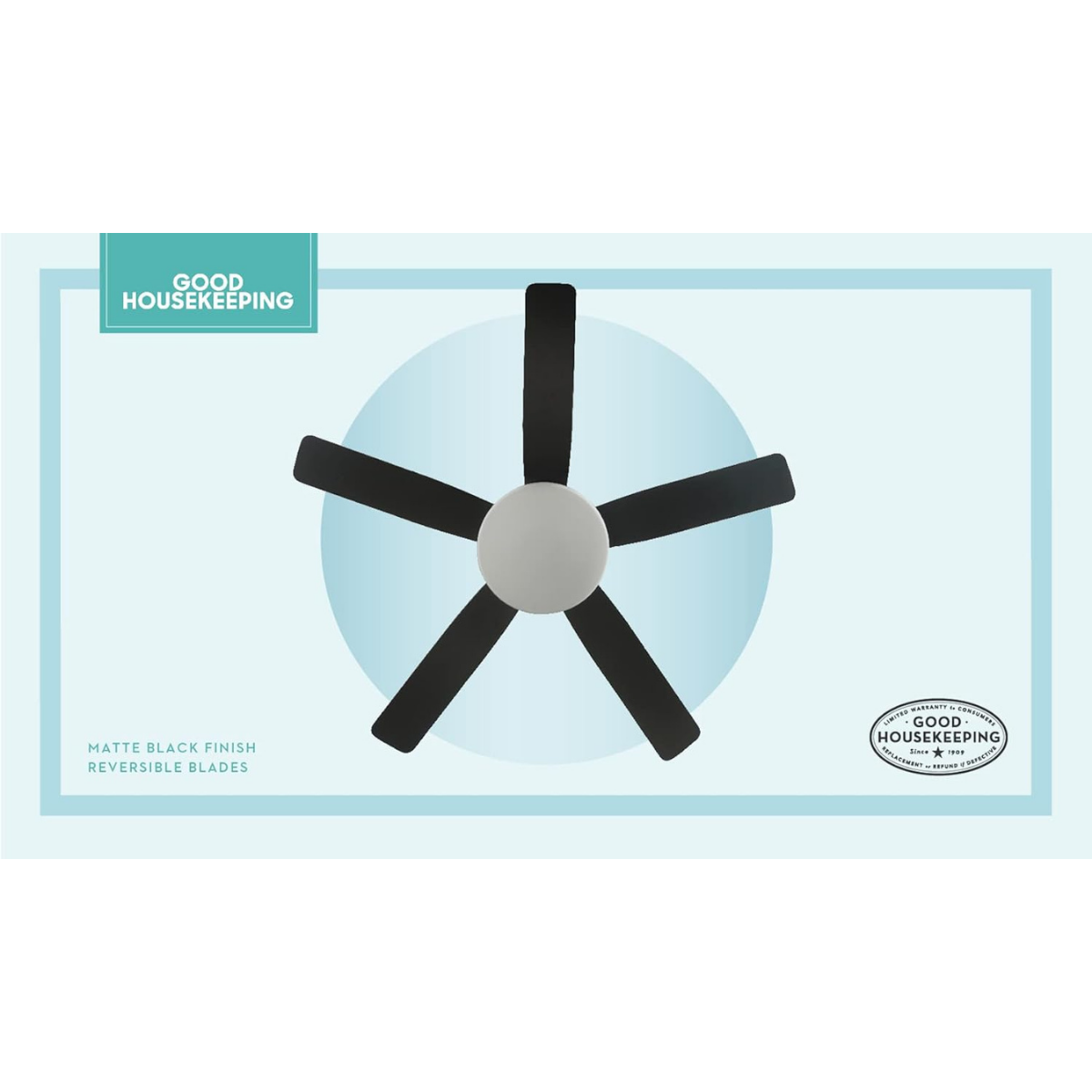 Good Housekeeping Adeline 52 in. Indoor Ceiling Fan with LED Light Black Matte - Infographic 2