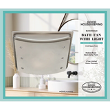 Good Housekeeping Buckingham 100 CFM Decorative Bathroom Fan Brushed Nickel - Infographic 2