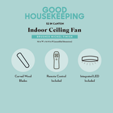 Good Housekeeping Canton 52 in. Indoor Brushed Nickel Ceiling Fan with LED Light - Infographic 1