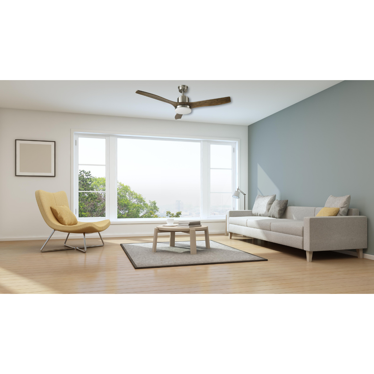 Good Housekeeping Canton 52 in. Indoor Brushed Nickel Ceiling Fan with LED Light - Lifestyle 2