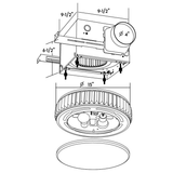 Good Housekeeping Crystal 100 CFM 2.0 Sones Decorative Bathroom Exhaust Fan w/ Light - DImensions