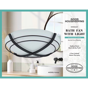 Good Housekeeping Kingsley 90 CFM Decorative Bathroom Fan - Infographic 1