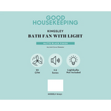 Good Housekeeping Kingsley 90 CFM Decorative Bathroom Fan - Infographic 2