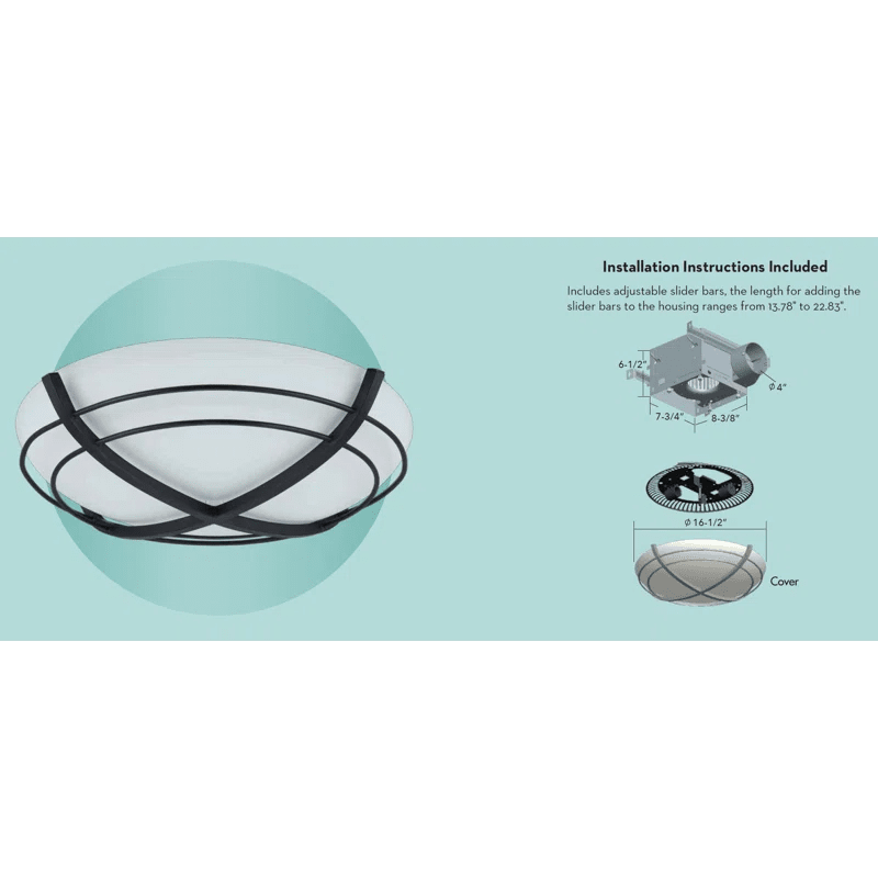 Good Housekeeping Kingsley 90 CFM Decorative Bathroom Fan - Infographic 4
