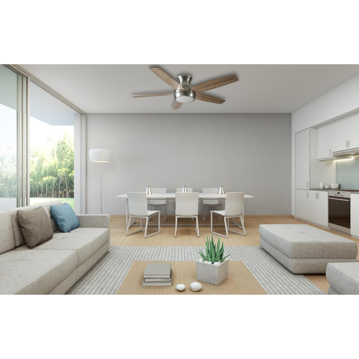 Good Housekeeping Lanier Falls 52 in. Indoor Brushed Nickel Ceiling Fan with LED Light  Lifestyle