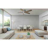 Good Housekeeping Lanier Falls 52 in. Indoor Brushed Nickel Ceiling Fan with LED Light  Lifestyle