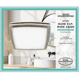 Good Housekeeping Mezzanine 100 CFM Bathroom Exhaust Fan with LED Light Brushed Nickel - Infographic 1