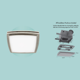 Good Housekeeping Mezzanine 100 CFM Bathroom Exhaust Fan with LED Light Brushed Nickel - Infographic 2