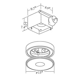 Good Housekeeping Opera 110 CFM Decorative Bathroom Fan - Dimensions